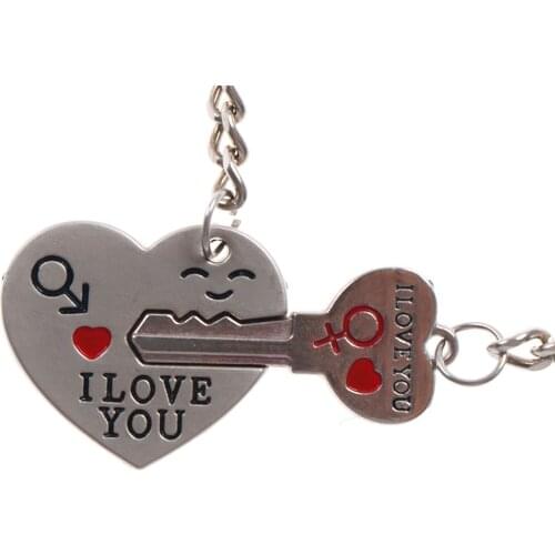 Hot Couple Keychain Trinket Love Heart Key Chains Lock Keyring Women Bag Jewelry Wedding Female Valentine Day Gift