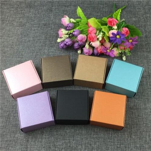 Trendy Various Colors Macaron Color Cute Paper Box Regular Style Cases Blank DIY Mix-colors Paper Carry Small Box 50Pcs/Lot