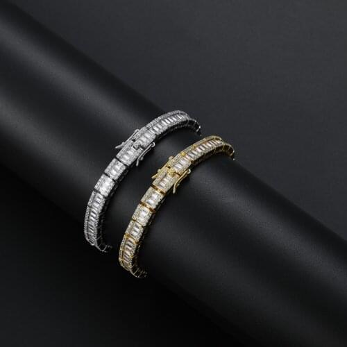 Hip Hop Zircon Fashion 7mm 7inch 8inch Brass Bracelet Mens Jewelry CZ Bracelet BB028