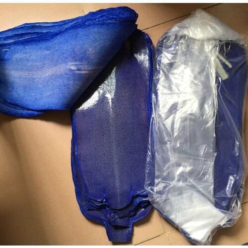 Genuine Rare special skin natural pearl fish leather dark blue devil skin, large sizeManta Ray Fish Skin for bag belt diy