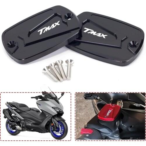 NEW CNC Aluminum Red Motorcycle Brake Fluid Fuel Reservoir Tank Cap Cover For YAMAHA T-Max 500 TMAX 500 TMax 530 T MAX 560