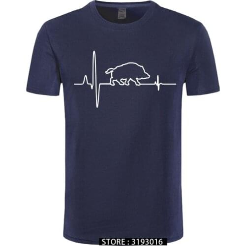 Wild Boar Heartbeat Huntings Novelty Fashion Tee Shirt Funny O-Neck Fitness Tshirt Oversized Men T Shirt Japanese Tee Shirt