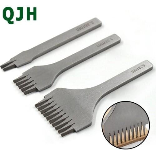 Stainless Steel Flat Chisel Leather Craft Tool Punching Tool Set DIY Leather Puncher Set Leather Tools Craft Hole Punch Kit