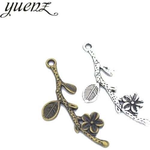 YuenZ 15pcs Antique Silver Plated Tree Charms Pendants for Necklace Jewelry Making DIY Handmade 40*18mm Q230
