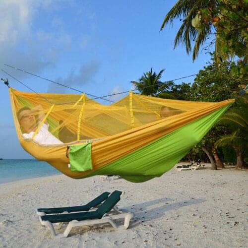 Handy High Strength Parachute Hammock Fabric Mosquito Net Indoor Sleeping Outdoor Travel Hiking Camping Useful Hangmat