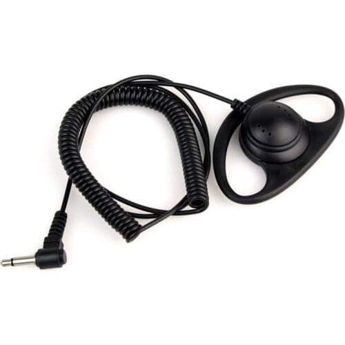 Portable Curve One PCS 3.5mm Curved Jack D-Shape Listening Only Headset Earphone For Two Radio Transceivers Walkie Radio
