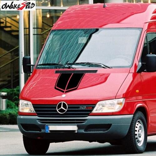 Car Hood Sticker Bonnet Stripes Vinyl Decal For-Mercedes Benz Sprinter Sport Styling Auto Engine Cover Decor Stickers