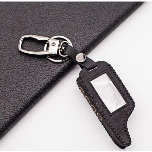 High Quality Stylish Leather Key Case Cover for Scher Khan magicar 4 3 M4 M3 Two Way Car Alarm Cover Holder