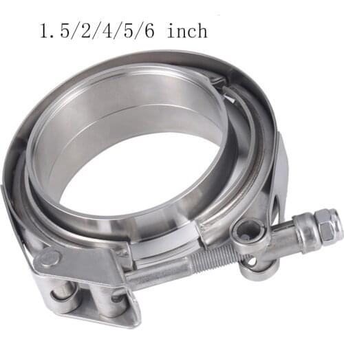 1.5/2/4/5/6 inch Male Female Flange Exhaust V Band Clamp Flange Kit Quick Release Clamp For Turbo Exhaust Pipes Clamp