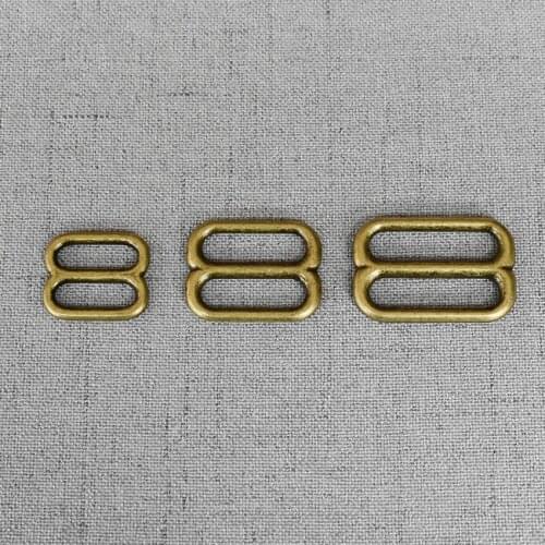 1 Pcs/Lot 15mm 20mm 25mm Bronze Webbing Metal Straps Adjuster Slider DIY Bag Dog Collar Belt Buckle Garment Sewing Accessory
