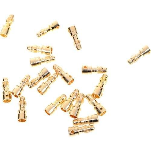 10Pairs 3.5mm Banana Plugs Adapter Gold Plated Bullet Connector Plug Sets RC Part For Battery Terminals Connector Kit