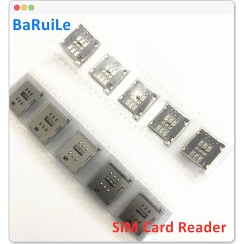 BaRuiLe 10pcs SIM Card Reader Holder Tray Slot for iphone 6S 7 Plus 6 6G 7P 6Splus Card Socket Replacement Connector
