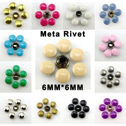 100PCS 6*6MM Brown Metal Rivet Buttons Shoes Garment Sewing Clothes Accessories Bag Fits Rivets MR-177