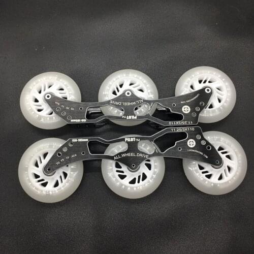 150mm-195mm Mounting Distance 3 Wheels 110mm Pilot 7000 series Alloy CNC Inline Speed Skates Base Marathon Racing Skating Frame