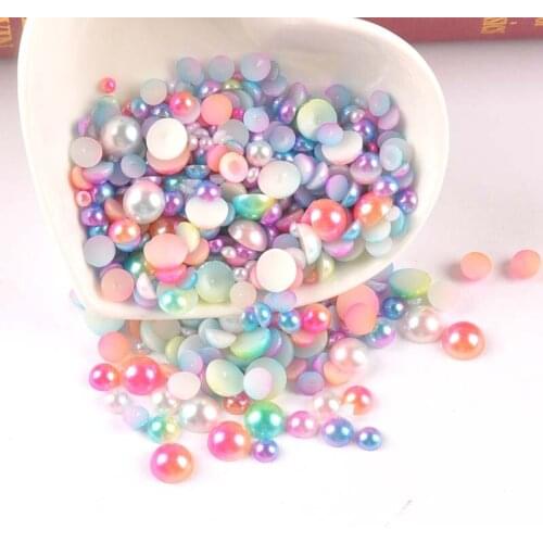 3-8mm 5color mix Fake Pearl Flat Back Scrapbook clothing decoration DIY Sewing Craft Supplies YK0701