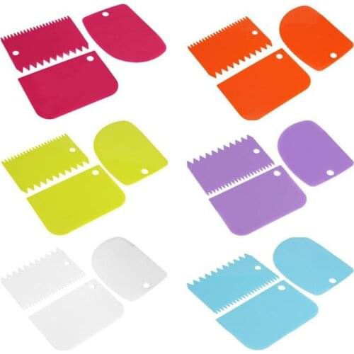 3Pcs/set Plastic Dough Icing Fondant Scraper Cake Decorations Baking Tools Plain Smooth Spatulas
