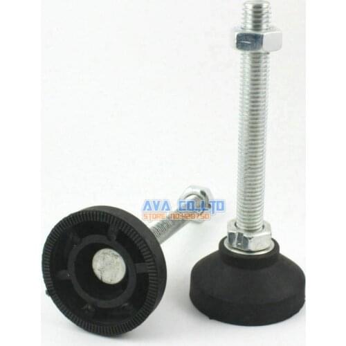 4 Piece M12 x 100mm Adjustable Lathe Leg Furniture Leveling Feet Pad / 50mm Base