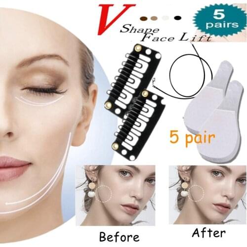 5 Pairs 2 Styles Invisible Women Beauty Anti-wrinkle Slimming Chin V-Shape Line Lifting Stickers Face Lift Tape skin care tools