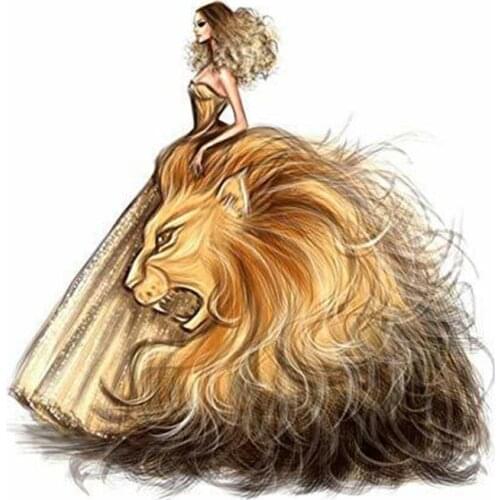5D DIY Lion Head Skirt Beauty Diamond Painting Full Drill Embroidery Cross Stitch Mosaic Crafts Home Decor Christmas Gift