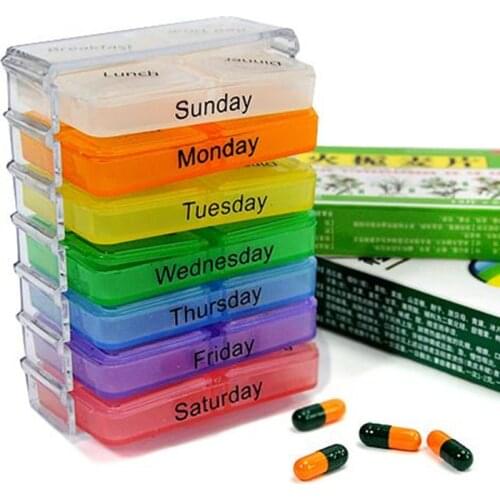 7-layer Folding Pill Box Morning Night Medicine Pill Organizer Tablet Storage Container Case For Health Care Tools