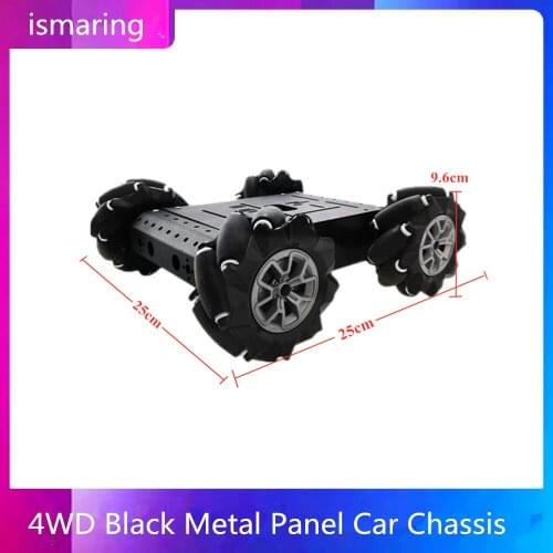 96mm Mecanum Wheel 4WD Black Metal Panel Car Chassis DIY Smart Mobile Robot Platform Toys RC Car for Arduino