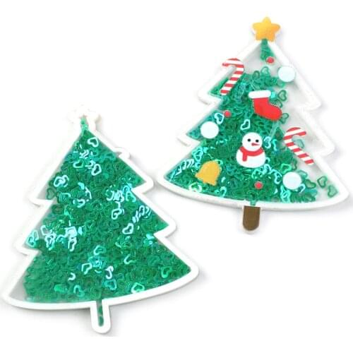 David accessories Christmas Tree Santa Liquid Quicksand Cover For Phone DIY Sequin Ice Cream Patch Cases,5Yc6894