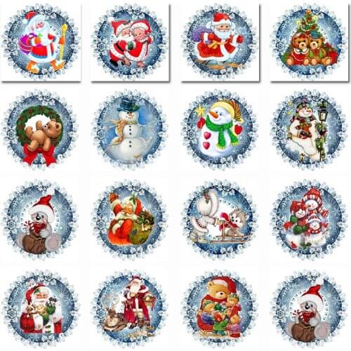 MUXUN Diamond Embroidery Mosaic Full Circle Santa Diy 5d Diamond Painting Christmas Cross Stitch Winter Decoration Gift Handmade