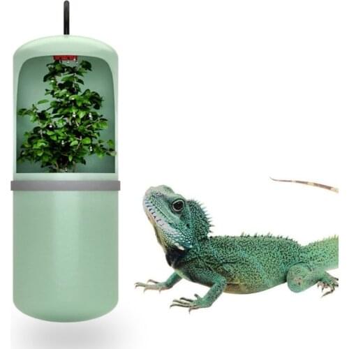 Reptile Automatic Water Feeder Reptile Water Drinking Fountain with Vivid Leaves Feeding Dispenser for Terrarium Amphibian