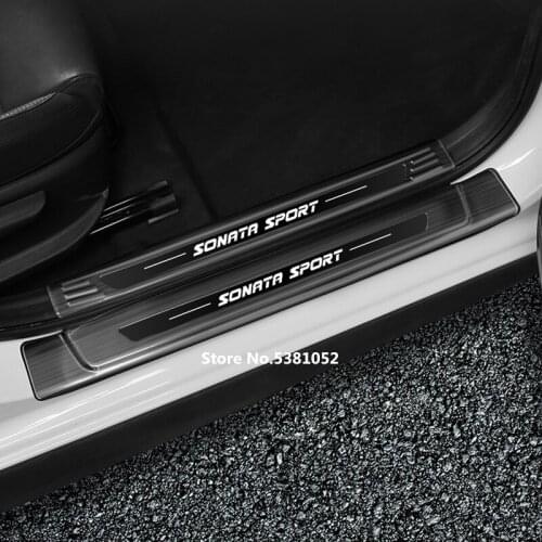 Car Accessories for Hyundai Sonata DN8 2020 2021 Door Sill Sticker Stainless Steel Scuff Plate Guards Protector Protection