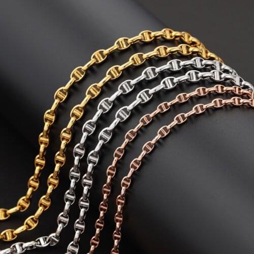 Pure 18k Yellow Gold Necklace Width 2.5mm Anchor Link Chain Necklace Au750 For Men Woman Lucky Gift
