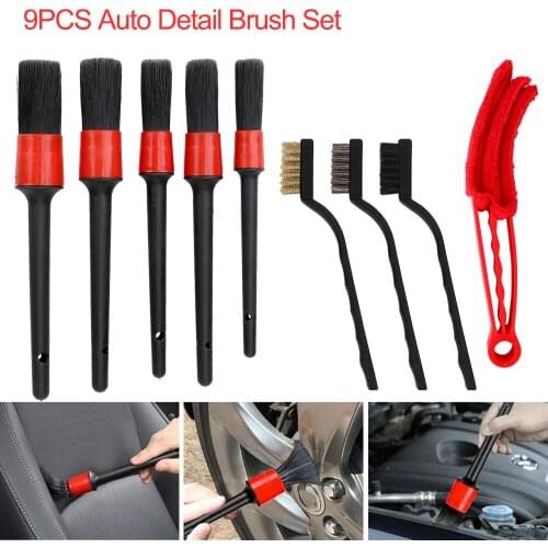 Cleaning Dirt Dust Clean Tools Car Detailing Brush Set 9pcs Car Cleaning Brushes Power Scrubber Drill Brush
