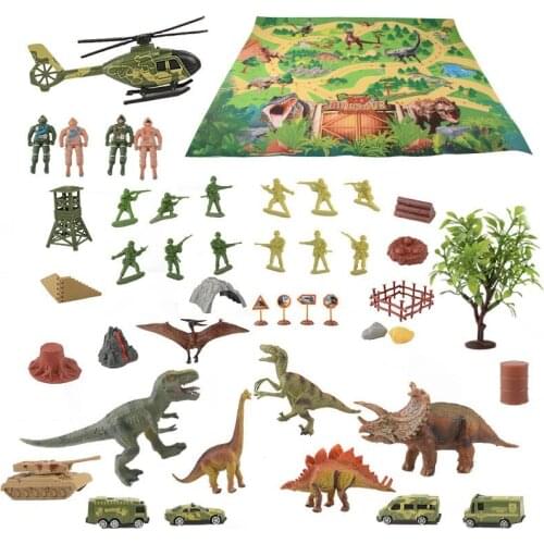 Dinosaur Toys Dinosaur Figures Childrens Simulation Dinosaur Toy Set Non-Woven Dinosaur World Carpet Scene Model