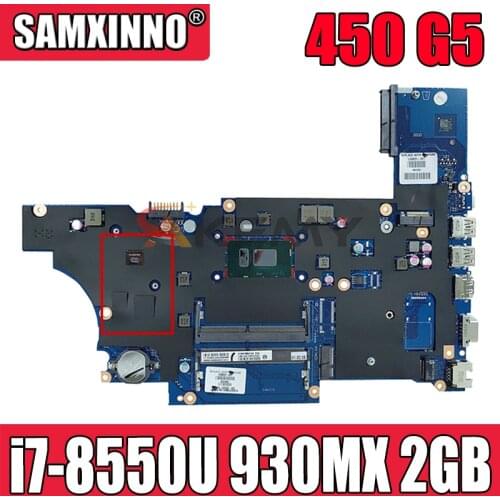 For HP ProBook 450 G5 Laptop Motherboard With SR3LC i7-8550u 930MX 2GB L00825-601 L00825-001 DA0X8CMB6E0 100% Tested Fast Ship