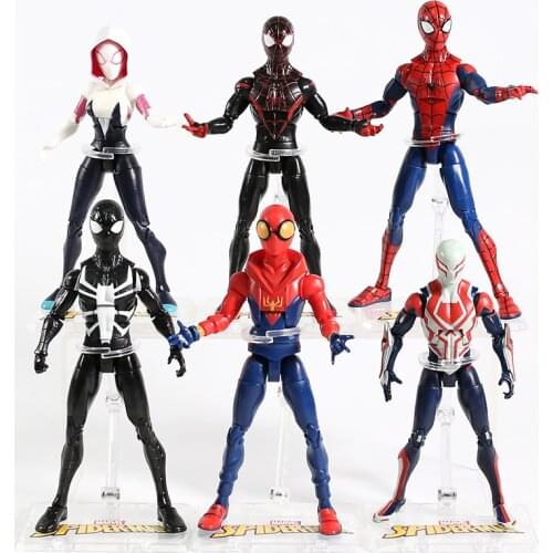 Marvel Spider Man Figures Peter Parker Gwen Stacy Miles Morales Ultimate Spiderman PVC Action Figure Model Kids Toy