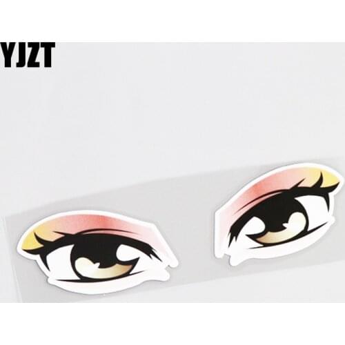 YJZT 16CM*4.8CM Personality Reflective Eyes Car Sticker Decal PVC Accessories 13-0456