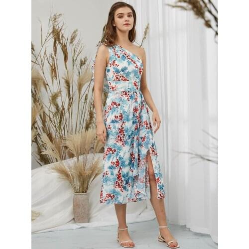 MACloth Womens One Shoulder Dresses