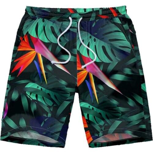 Men Casual Leaf Printed Beach Swimming Shorts For Men Work 2020 Summer Men Swim Trunks Surf Short Male Sport Short de bain homme