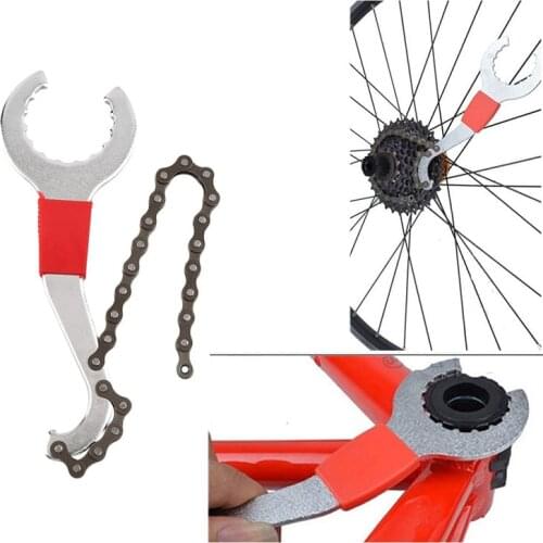 Bicycle Repair Tool Kits Cycling Bike Chain Tail Hook Wrench 3-in-1 Freewheel Wrench Cycle Repair Remover Tool Repair Chain Tool
