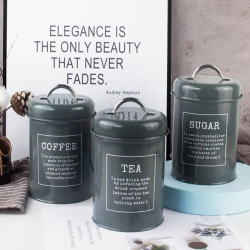 Kitchen Canister Set with Lids Coffee Tea Sugar Canisters Tins Food Storage