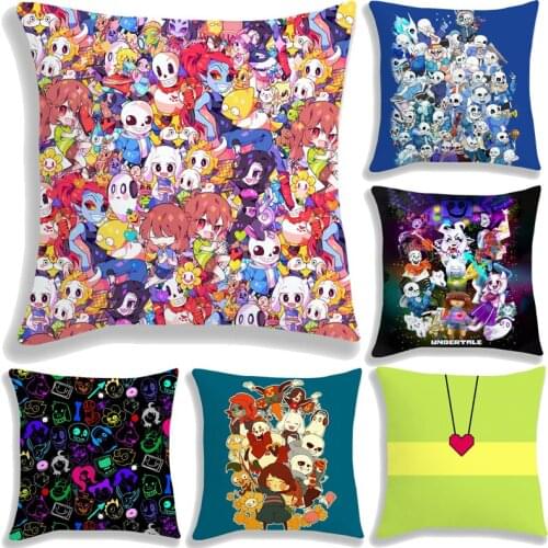 UNDERTALE Sans And Papyrus Anime Pillow Case Boys Girls Pillowcover Decoration Home Sofa Cushion Covers 45cm No Pillow Insert