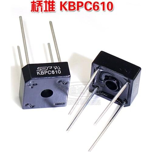 New KBPC610 rectifier square bridge voltage 1000V current 6A four foot plastic