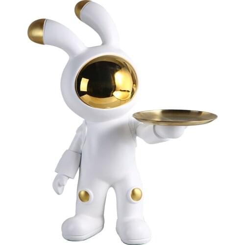 Space Rabbit Large Floor Ornaments New Home Living Room Storage Tray Soft Decoration New House Housewarming Gift Creative