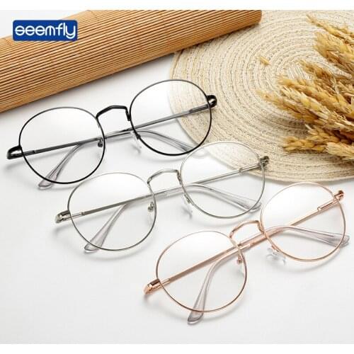 Seemfly Vintage Metal Round Frame Reading Glasses Women&Men Clear Lens Presbyopic Glasses Unisex Eyewear With Diopter -1.0to-4.0