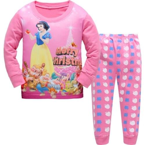 Disney Little girls Sleepwear Pajamas Cute Cartoon Suit Sets Snow White Kids Clothes Baby Childrens cotton pyjamas designer