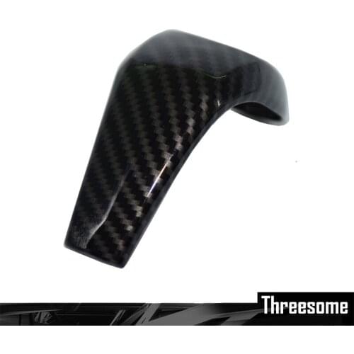 SRXTZM Carbon Fiber Look Plastic Gear Shift Knob Handle Cover Trim For BMW F46 2015-2018 X1 F48 2016-2018 1pcs Accessories