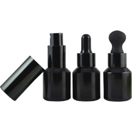 15ml 20pcs/lot Black Dropper Bottle Empty Spray Atomizer Perfume Refillable Pump Container Travel Skin Care Tool High Quality