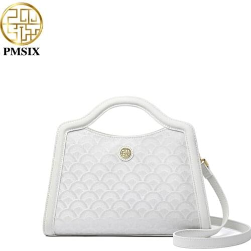 PMSIX Silk Luxury White Handbag Women Fashion Simple Elegant Shoulder Bags Designer Brand Female Crossbody Bag High Quality