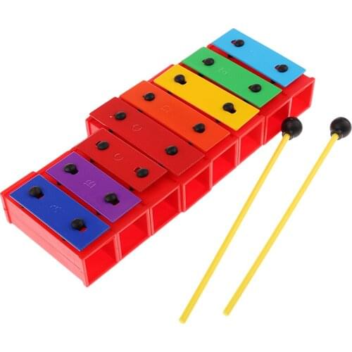 DIY 8 Notes Xylophone Rainbow Piano Toys Hand Percussion for Kids Baby Toddle Birthday Gift Toys