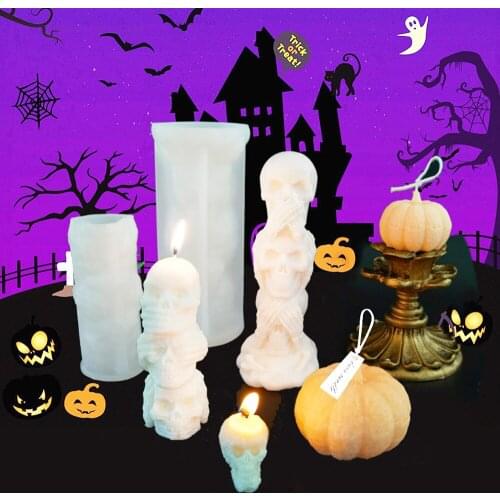 Halloween skull silicone mold DIY Candle mold Chocolate mold Silicone molds Cake mold Soap mold Moldes de silicona 3d mold