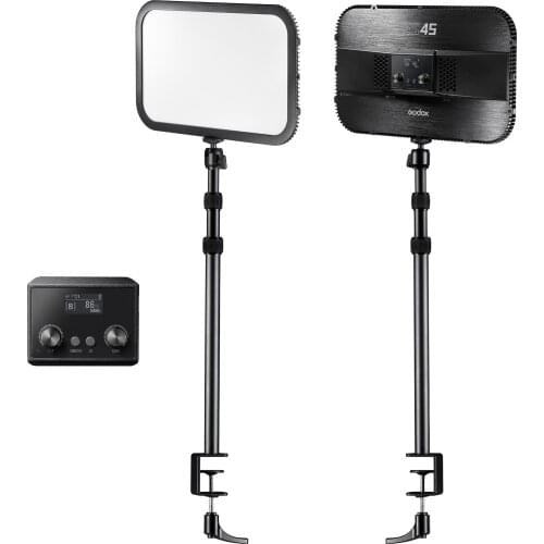 ES45 E-sports LED Video Light Panel 2800K-6500K Dimmable with C-Clamp Desk Mount Max. 2500 Lumen for Live/ Game Streaming